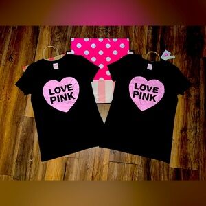 NWT VS PINK Size XS & S PINK ORIGINALS Line Tees.
